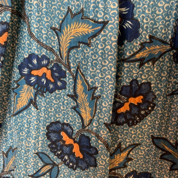 Ulla Johnson Annie Top Womens 2 Cornflower Blue Floral Cotton Blend Blouse Boho - Picture 12 of 15